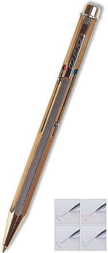 Penna a sfera Concorde Classic a 4 colori, dorata