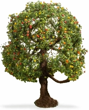 Noch melo – modello di albero con mele fatto a mano 8 cm