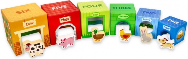 cubetti impilabili con animali della fattoria