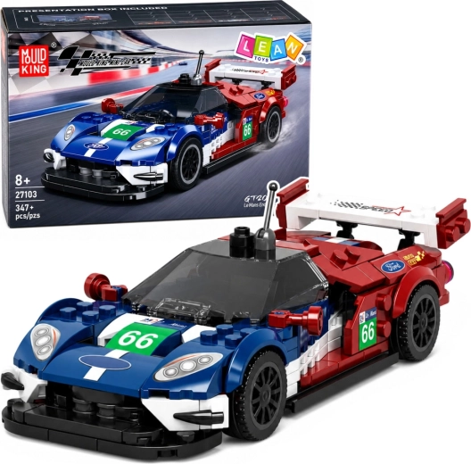 Set di costruzione dell’auto sportiva da corsa GT2016 con vetrina espositiva (347 pezzi)