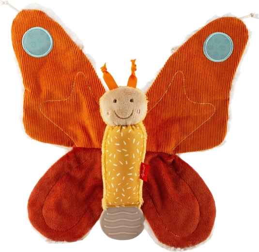 Doudou farfalla in peluche 28 cm con fruscio e massaggia-gengive Sigikid