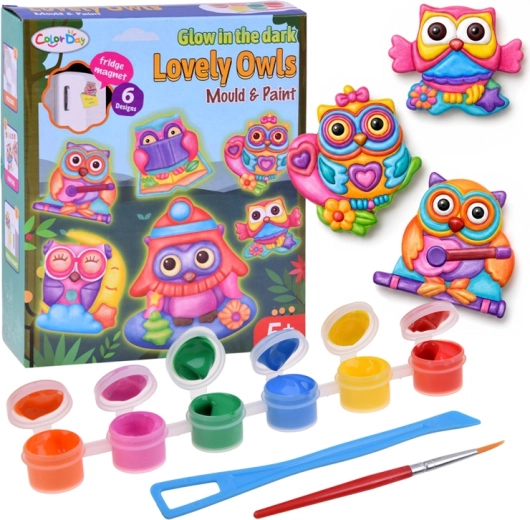 Kit creativo per realizzare magneti luminosi a forma di gufo fai da te (DIY)