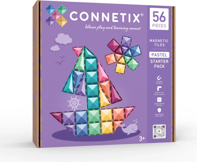 Set iniziale pastello di elementi magnetici da 56 pezzi