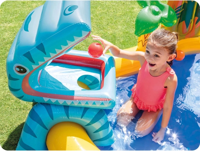 Dinosauro da “sfamare” con le palline