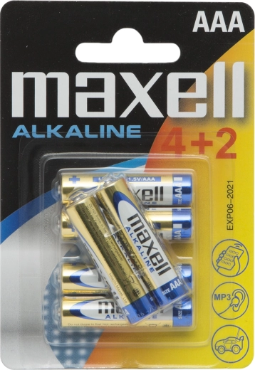 Batteria alcalina ministilo AAA LR03 1,5 V, 6 pezzi
