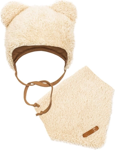 Set invernale per neonato New Baby Teddy bear cappellino e foulard beige