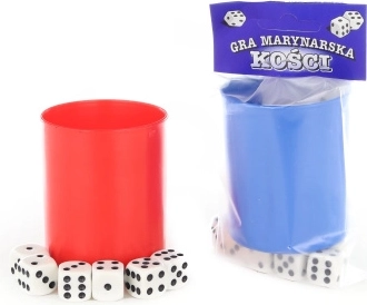 Dadi da gioco con bicchiere (6 pz) in 2 colori - 1 set