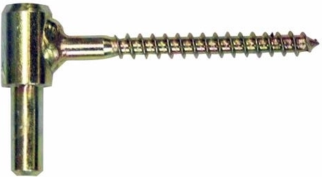 Gancio per cerniera del cancello con vite, zincato giallo