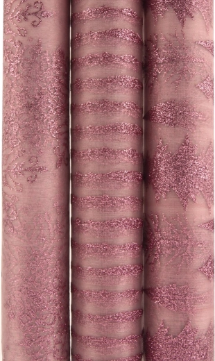 Organza rosa in poliammide con paillettes 30 × 200 cm