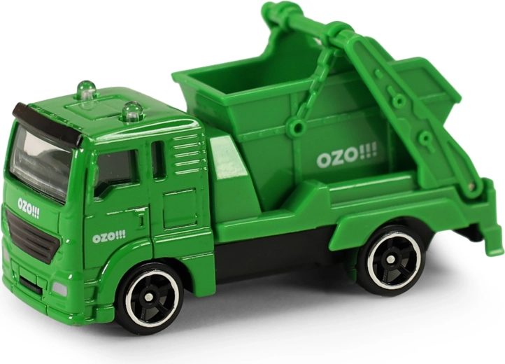 Camion della nettezza urbana in metallo OZO!!! con cassonetto ribaltabile 7 cm