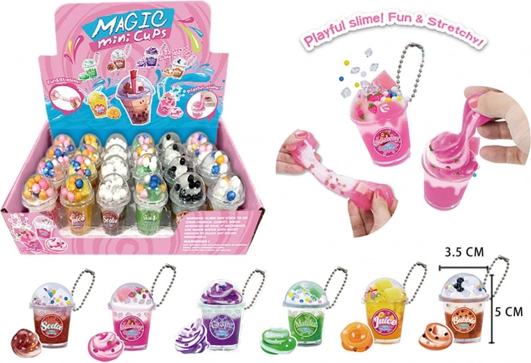 Ciondolo con mini slime in bicchierino