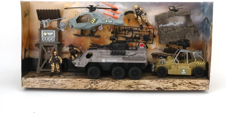 Set militare con carro armato con effetti luminosi e sonori
