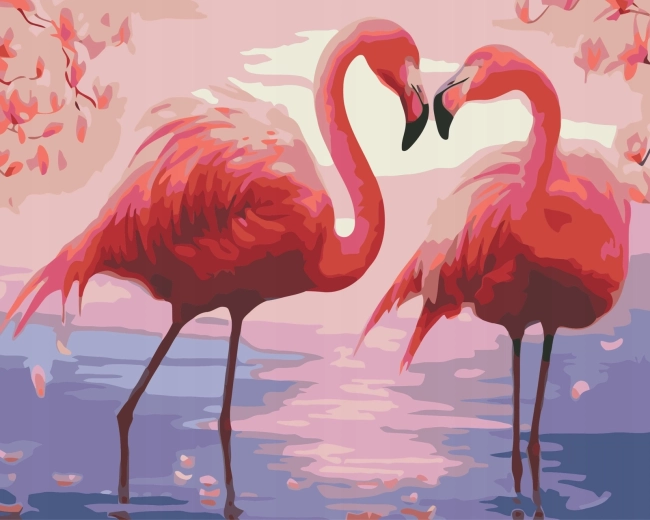 Norimpex Dipingere con i numeri fenicotteri rosa 40 × 50 cm