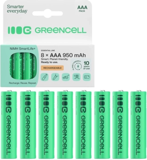 Batterie ricaricabili Green Cell AAA (HR03) 950 mAh 1,2 V, 8 pz
