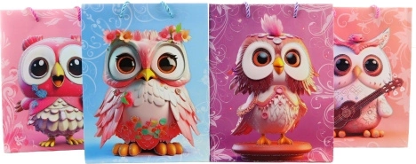 Borsa regalo in carta con gufetto