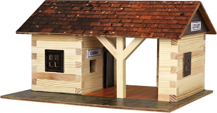 Walachia modellino ferroviario in legno da incollare, stazione ferroviaria