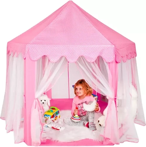 Tenda per bambini Kruzzel rosa a forma di palazzo