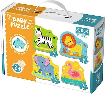 Baby puzzle Animali del safari 4in1 (3–6 pezzi) TREFL