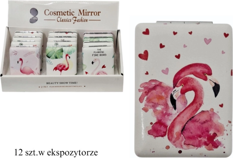 Specchietto cosmetico pieghevole con motivi colorati - 1 pezzo