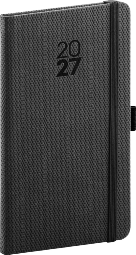 Agenda tascabile Notique Diamante 2027 nera 9 × 15,5 cm