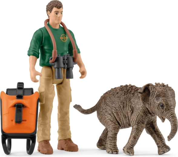 Schleich Pocket Set – esploratore in spedizione con cucciolo di elefante indiano