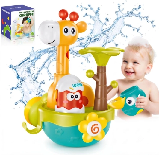 Gioco da bagno Woopie Baby a forma di giraffa con ventose e imbuto