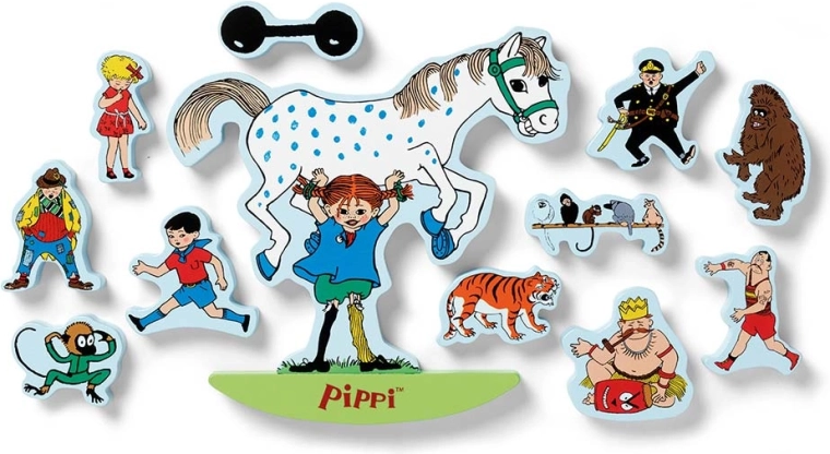 12 figure in legno dal mondo di Pippi
