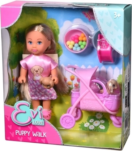 Passeggino rosa con ruote per i cuccioli