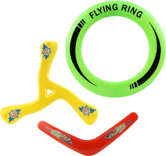 Dischi volanti da esterno – set 3 pz (anello, boomerang, boomerang triplo)