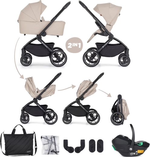 Petite&Mars passeggino combinato Scout 3in1 Soft Mousse con seggiolino auto Core Pro i-Size
