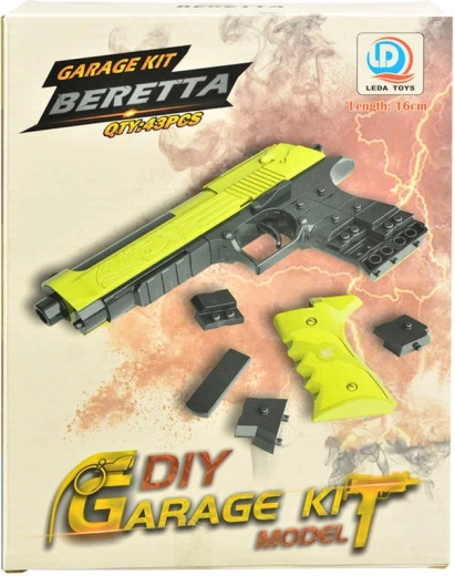 Kit di costruzione pistola per bambini da assemblare 16 cm, 43 pezzi con munizioni