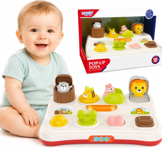 WOOPIE Baby Gioco educativo per bambini Pop Up con animali dello zoo