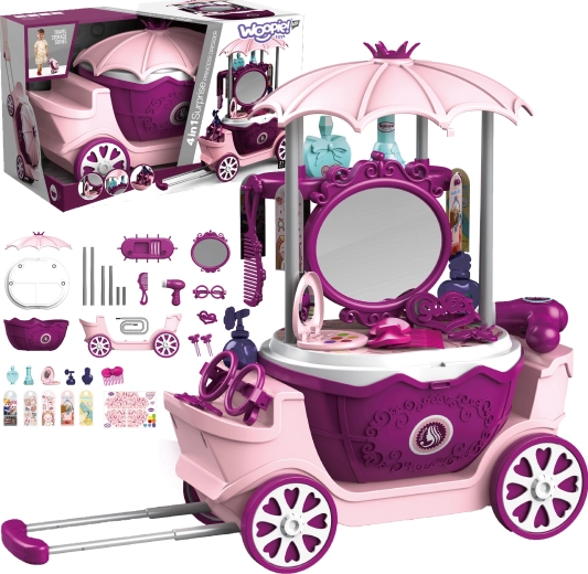 Salone di bellezza per bambini WOOPIE in valigetta con ruote, 4 in 1, con 31 accessori
