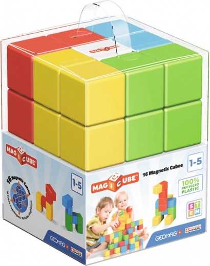 Blocchi da costruzione magnetici MAGICUBE 16 pz – plastica riciclata