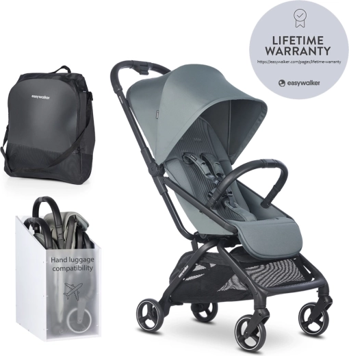 Passeggino sportivo da viaggio Easywalker Rockey S Smooth Grey