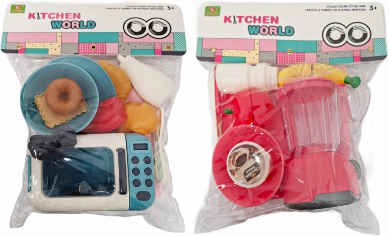 Set da cucina per bambini con microonde o frullatore e accessori