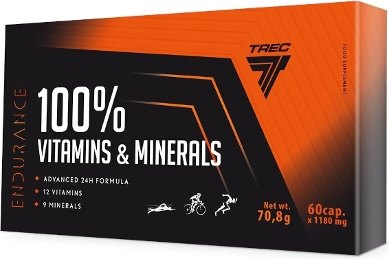 Trec Endurance 100% vitamins & minerals multivitaminico per sportivi 60 capsule