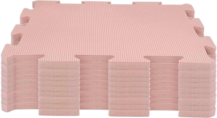 NIDO NIDO tappetino da gioco in schiuma a puzzle taupe pink (9 pezzi)