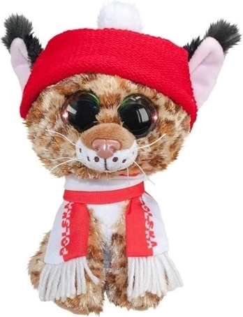 Lumo Stars peluche lince Rysiu tifoso della Polonia 15 cm