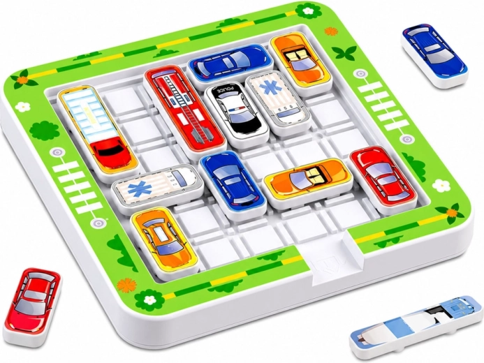 Tabellone di gioco con macchinine scorrevoli