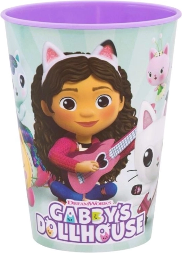 Bicchiere di plastica per bambini La casa delle bambole di Gabby 260 ml