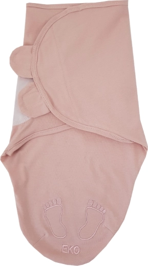 Fasciatoio avvolgente in cotone EKO a chiocciola powder pink per bambini 3–6 kg