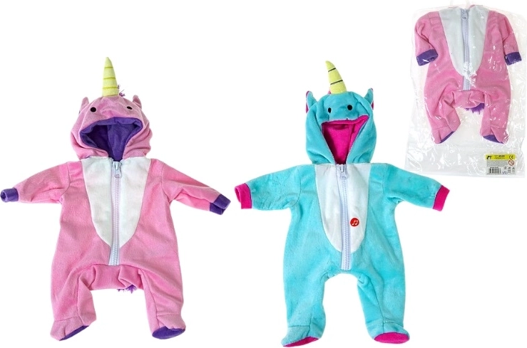 Tuta con cappuccio unicorno per bambola 40 cm