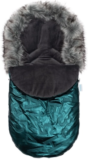 Sacco invernale di lusso New Baby con pelliccia verde