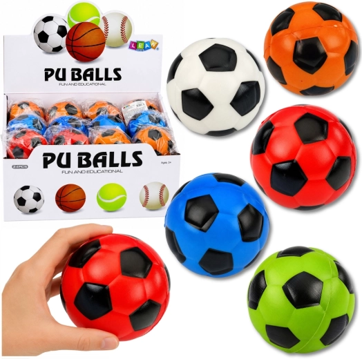Pallina in schiuma per lanciare e afferrare con design da calcio 6 cm
