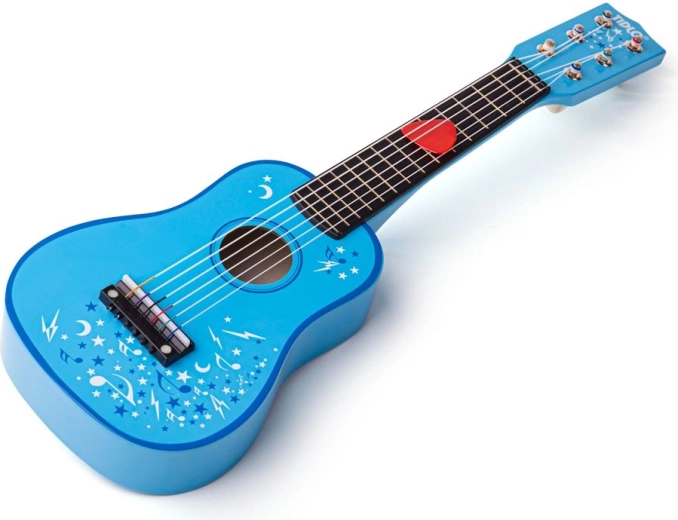 Chitarra per bambini in legno Tidlo Star blu