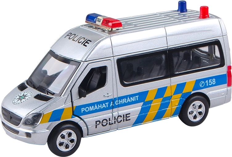Auto della polizia MERCEDES-BENZ 1:32 Polizia ceca con luce e suono senza confezione
