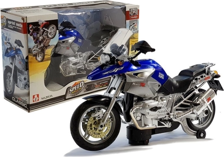 Motocicletta a batteria con luci e musica – blu