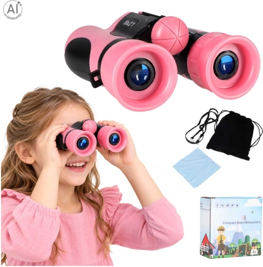 Binocolo per bambini 8x21 con custodia rosa