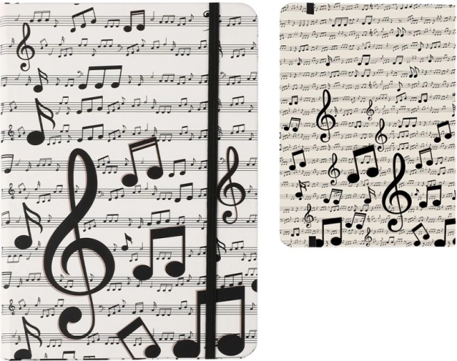 Blocco note A5 con copertina rigida motivo musicale